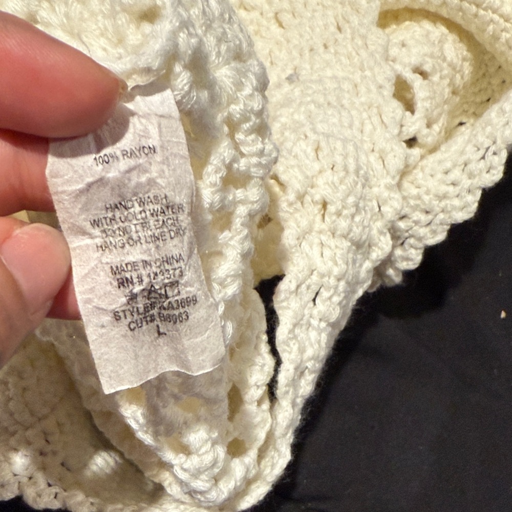 Crochet White/cream colored One-Piece body suit Sz.L - Picture 13 of 15